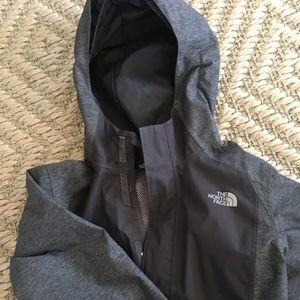 Gray boys XS (size 6) North Face rain coat.